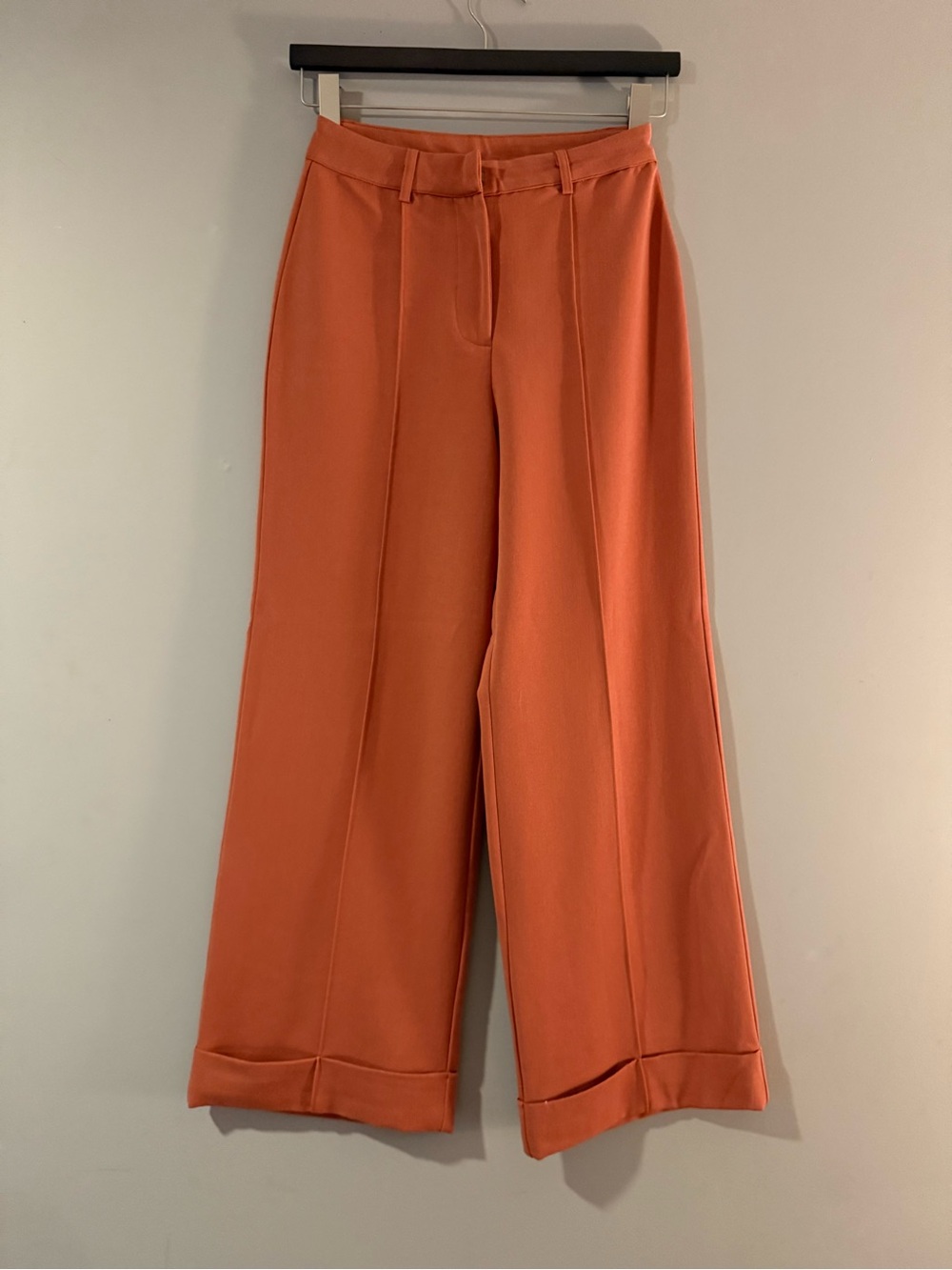 Skies Are Blue Wide-Leg Trousers in Rust Orange